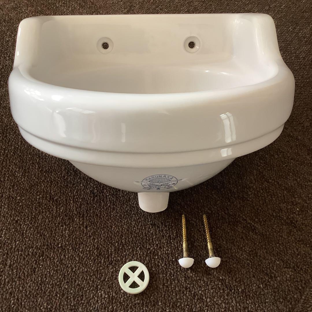 当時もの　昭和のトイレ　洗面　手洗いボウル　丸仲陶器