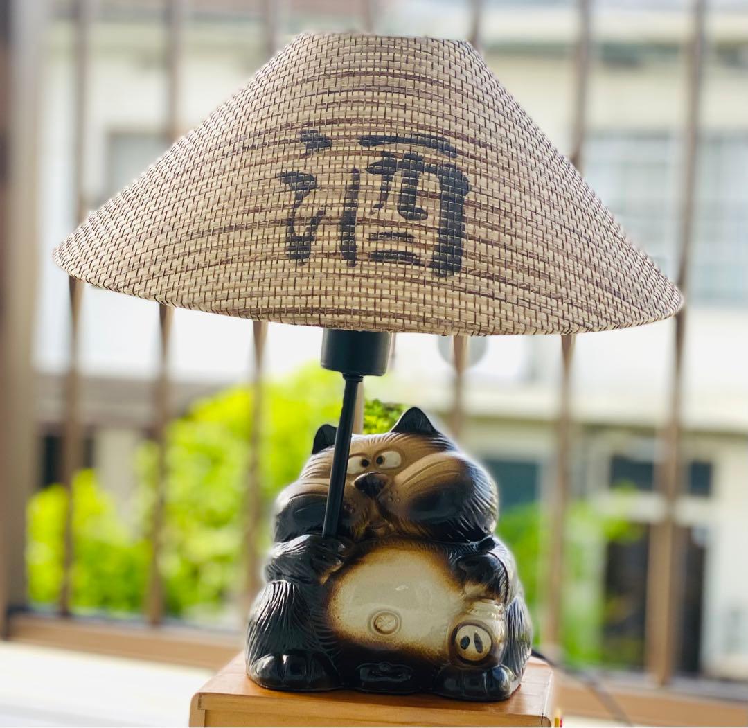 さ*き様 昭和レトロ 希少 松下電工 信楽焼たぬきランプ 縁起物 商売繁盛 ヴィ