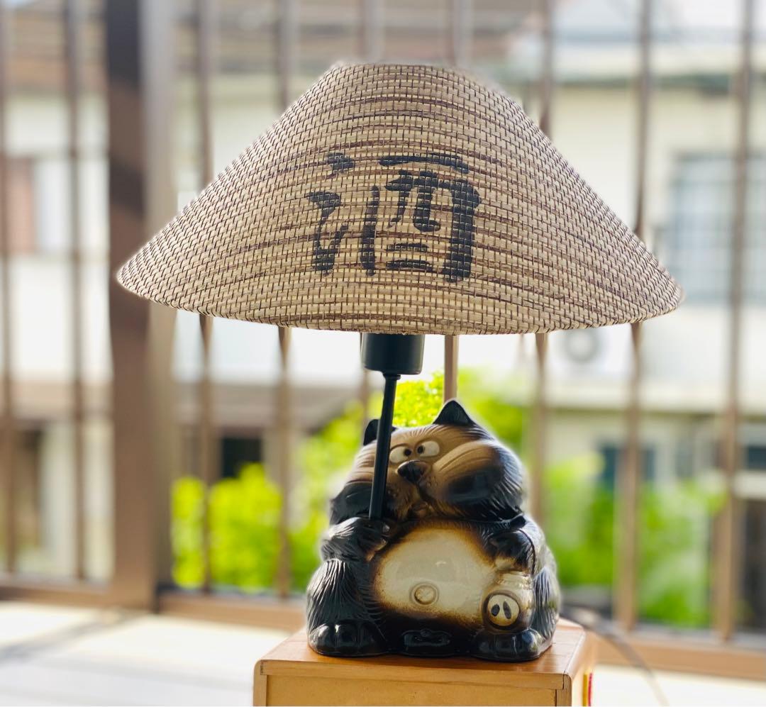 さ*き様 昭和レトロ 希少 松下電工 信楽焼たぬきランプ 縁起物 商売繁盛 ヴィ