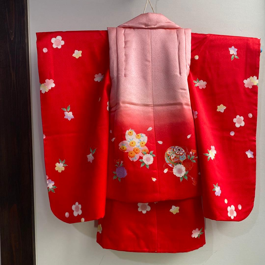 土日値下げ！七五三　3歳　正絹　花柄 着物　草履　セット