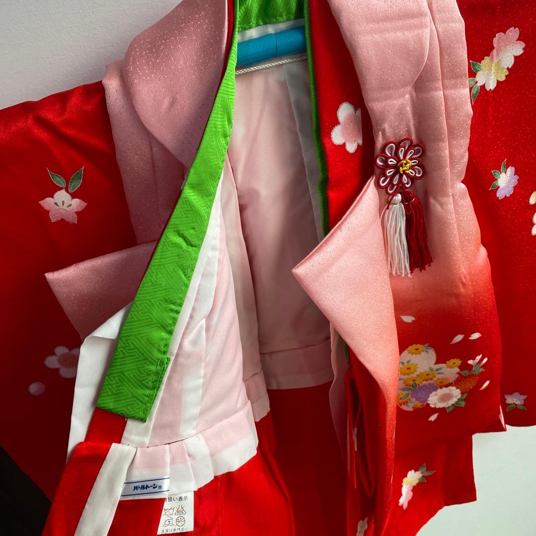 土日値下げ！七五三　3歳　正絹　花柄 着物　草履　セット