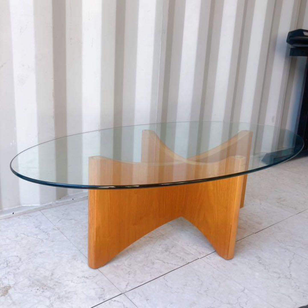 取付無料！イサムノグチ風おしゃれアンティーク ガラストップコーヒーテーブル✨