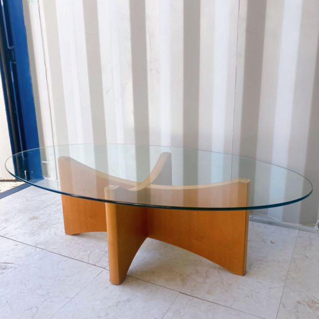 取付無料！イサムノグチ風おしゃれアンティーク ガラストップコーヒーテーブル✨