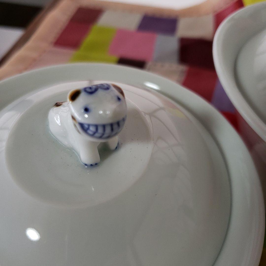 韓国　食器　白磁　虎　蓋付き　椀　スープ　器