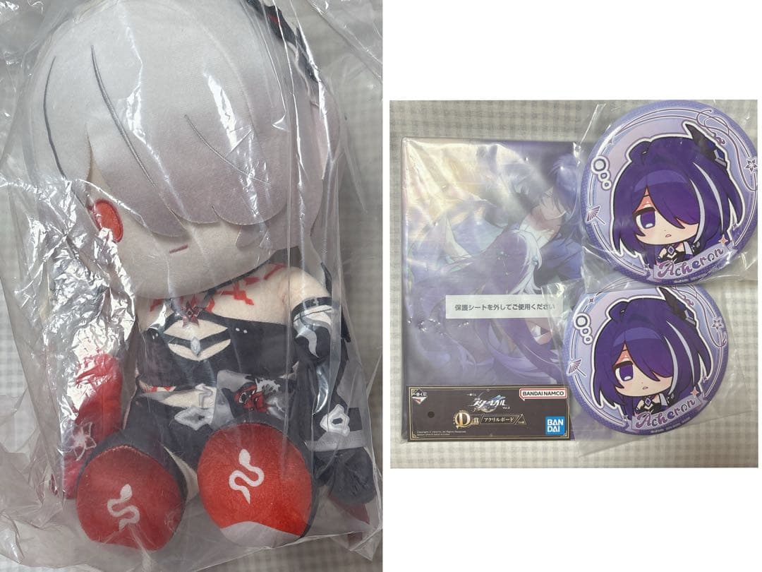 崩壊 スターレイル 一番くじ A賞 黄泉 ぬいぐるみ 白 缶バッジアクリル