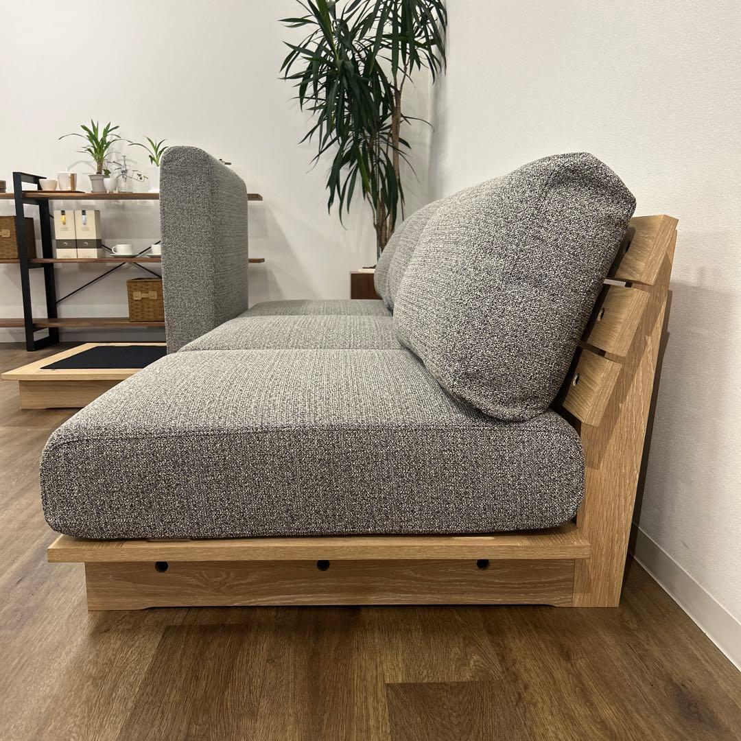 展示品☆シェーズロングソファ カバーリング カウチ ローソファ モダン L字