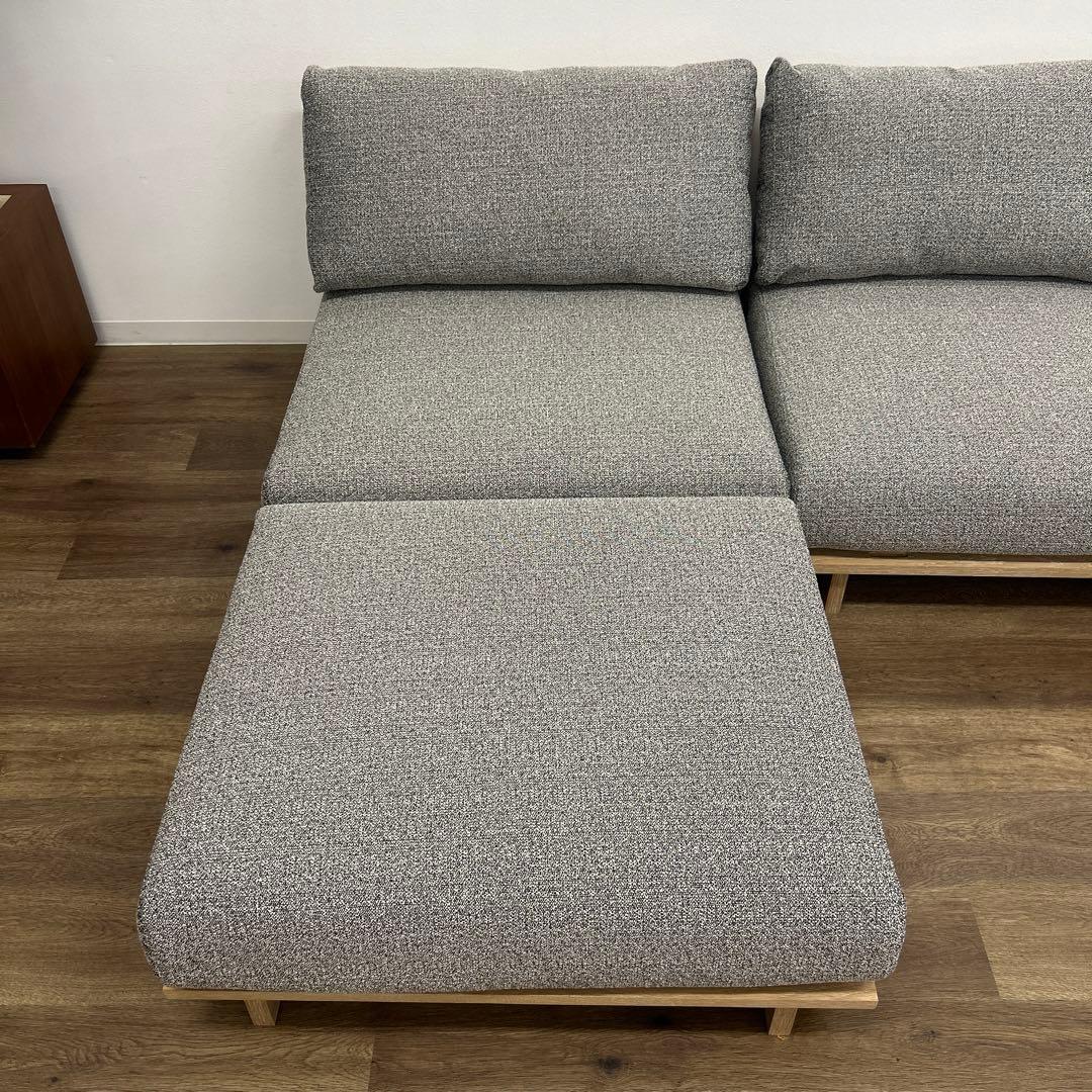 展示品☆シェーズロングソファ カバーリング カウチ ローソファ モダン L字