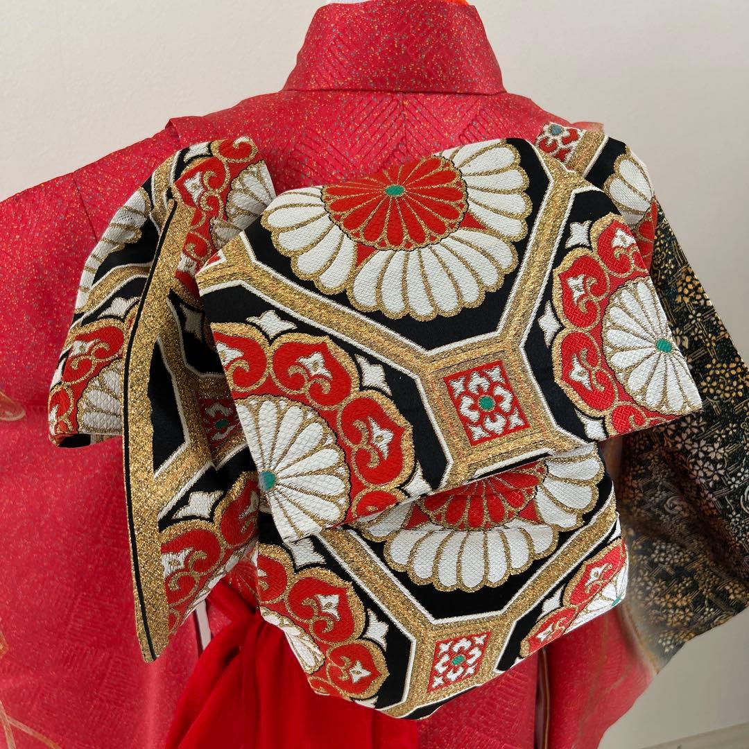 7歳　七五三　正絹着物、帯、帯揚げ、帯締め　しごき