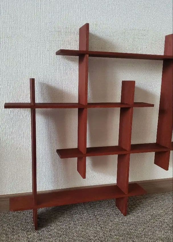 北欧ヴィンテージ　チークウォールシェルフ