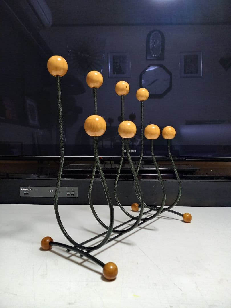 1970's　北欧　ミッドセンチュリー　モダン　ウッドボール　マガジンラック