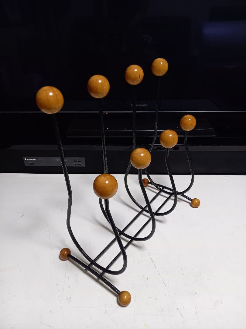 1970's　北欧　ミッドセンチュリー　モダン　ウッドボール　マガジンラック