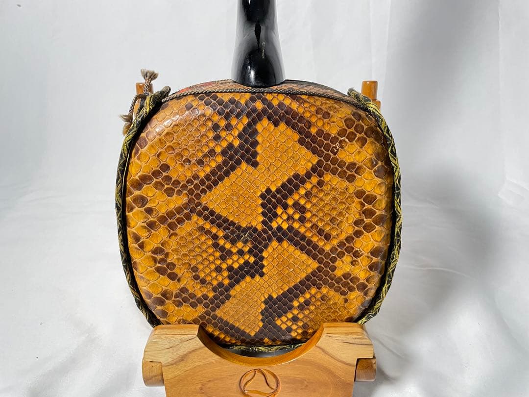 沖縄三線 蛇皮 強化張り・二重張り