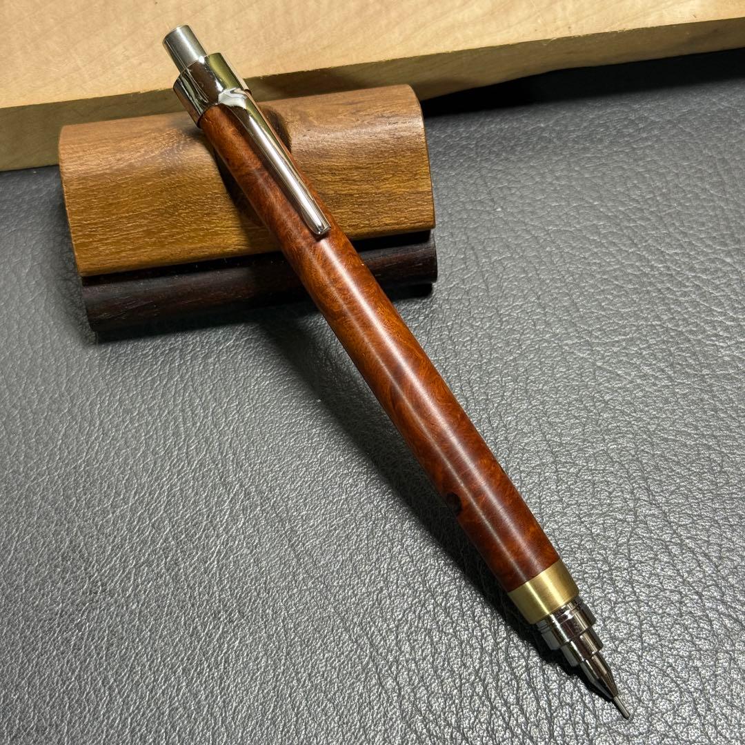104花梨瘤 木製シャーペン 最強低重心 真鍮 雑貨・ステーショナリー