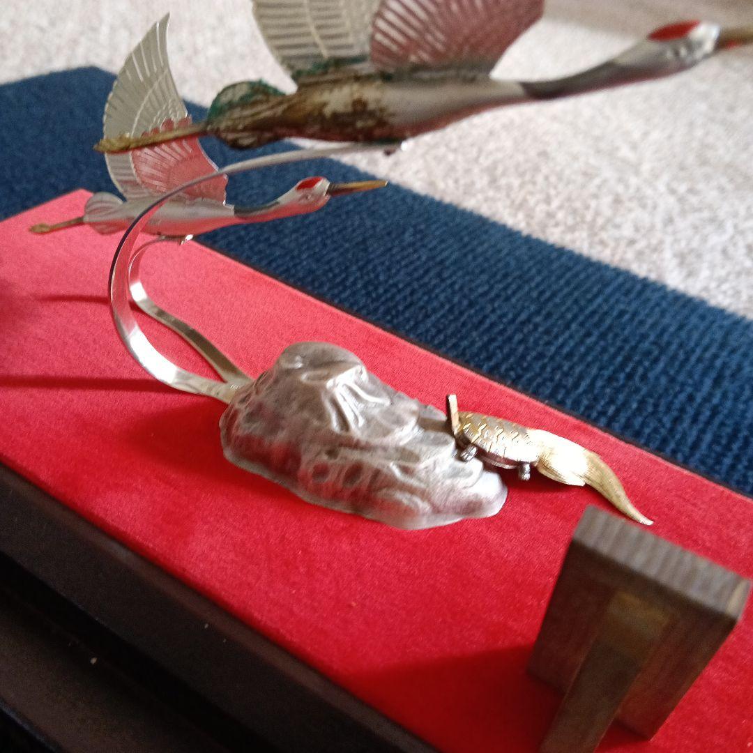 武比古作 純銀 鶴亀 置物 シルバー インテリア 縁起物