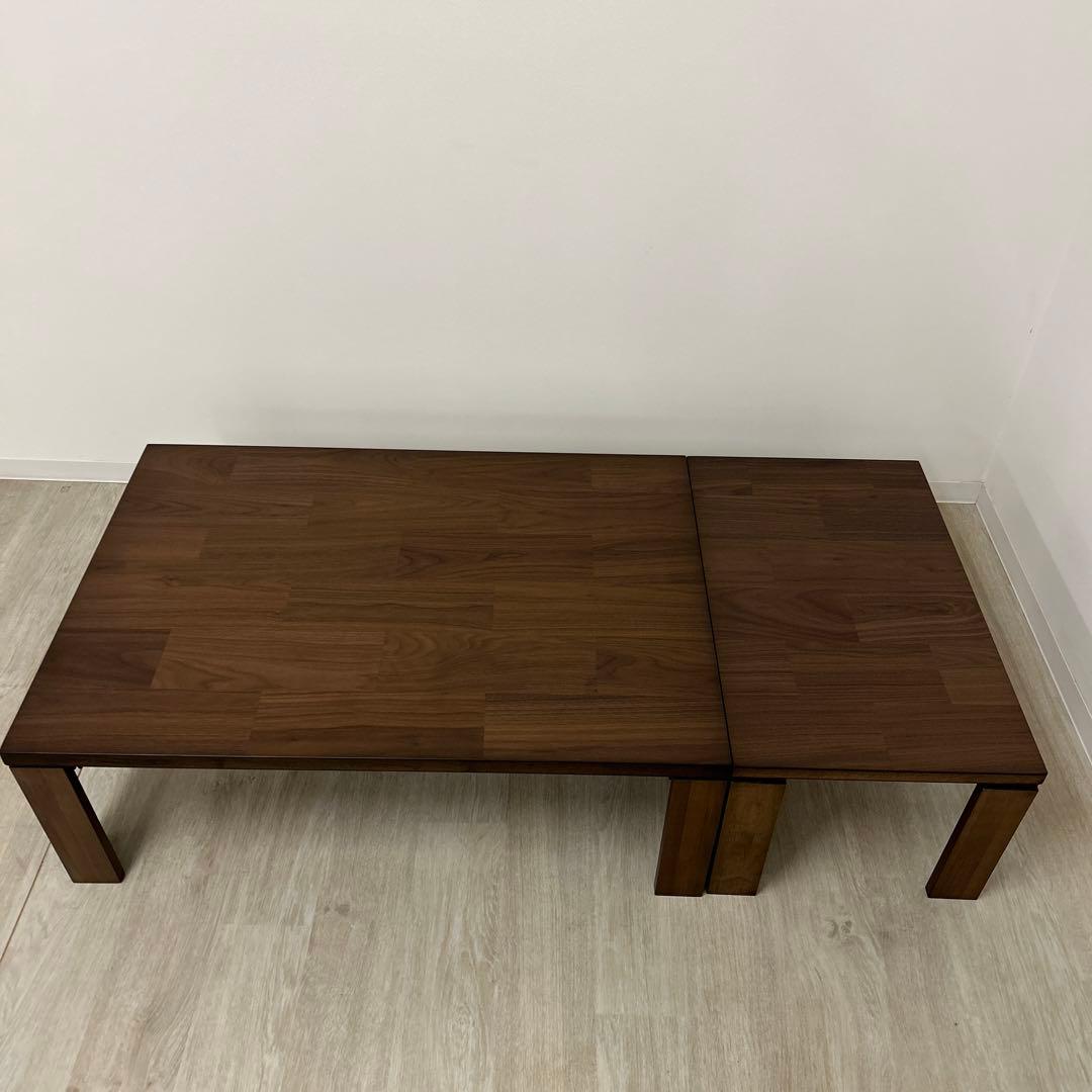 展示品★105cm折脚テーブル 補助テーブル付 105〜150cm 親子テーブル