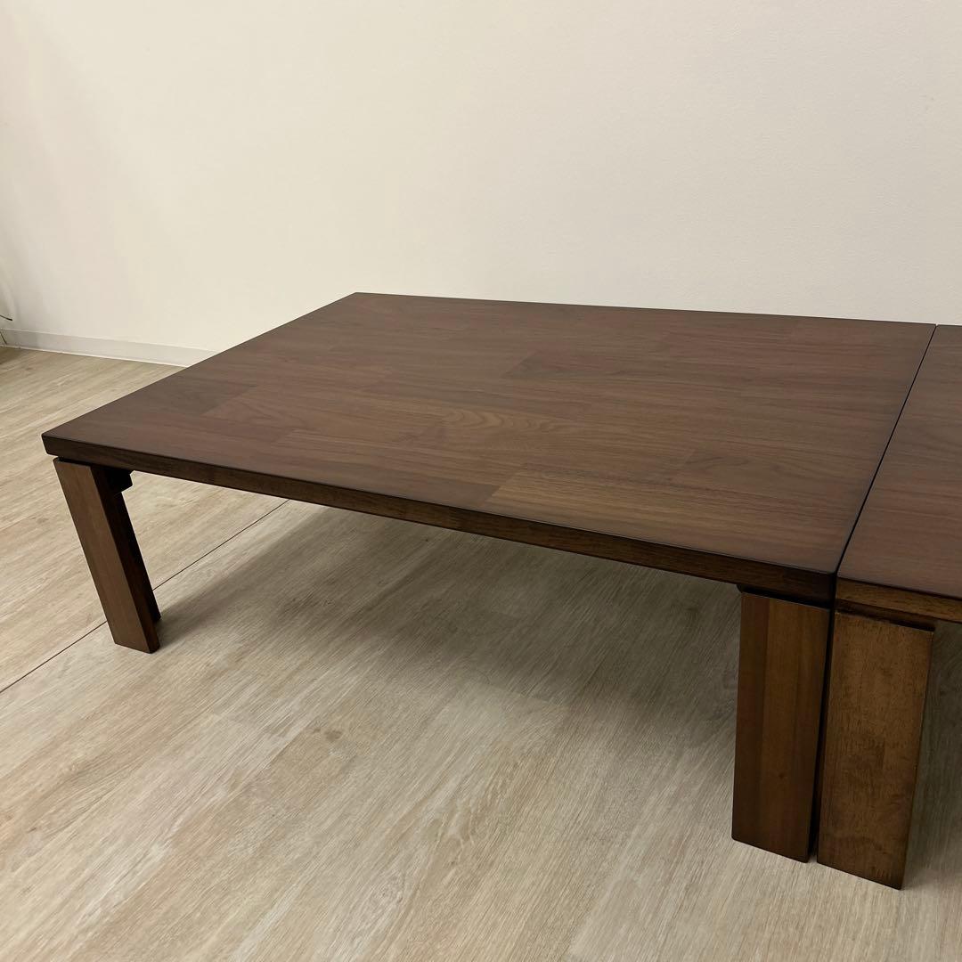展示品★105cm折脚テーブル 補助テーブル付 105〜150cm 親子テーブル