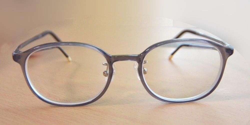 軽量メガネフレーム　度あり　グレーパープル　　ウェリントン　ボストン
