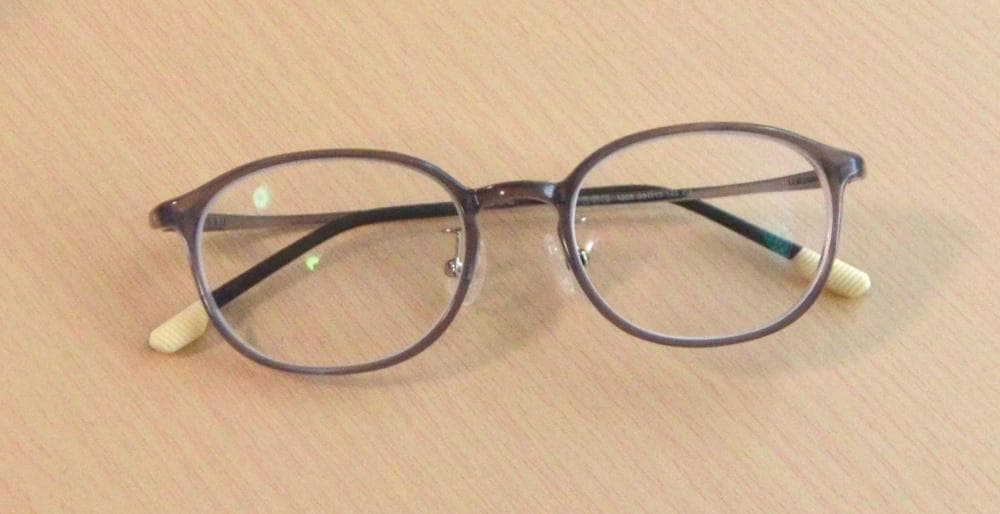 軽量メガネフレーム　度あり　グレーパープル　　ウェリントン　ボストン