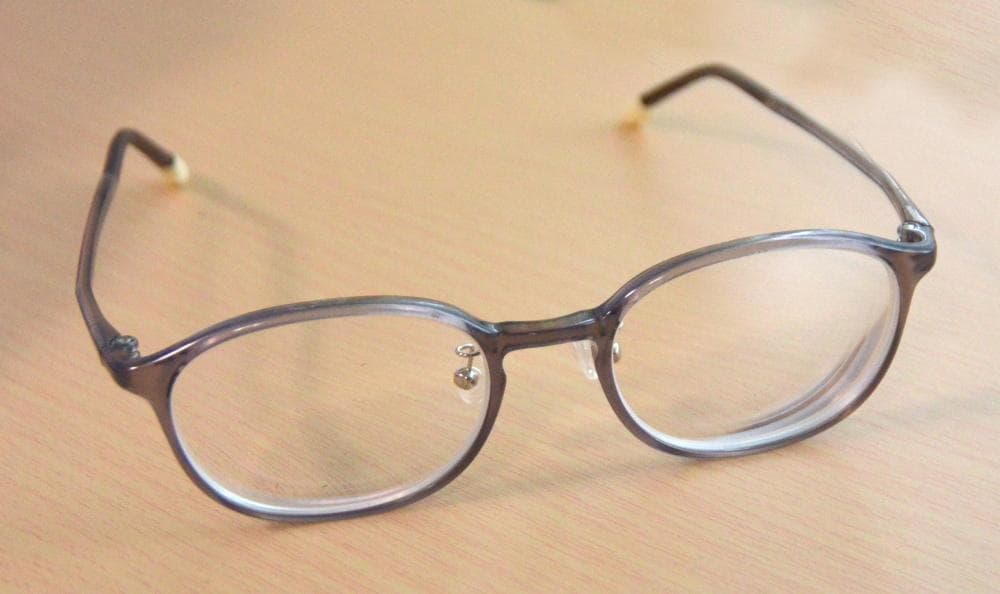 軽量メガネフレーム　度あり　グレーパープル　　ウェリントン　ボストン