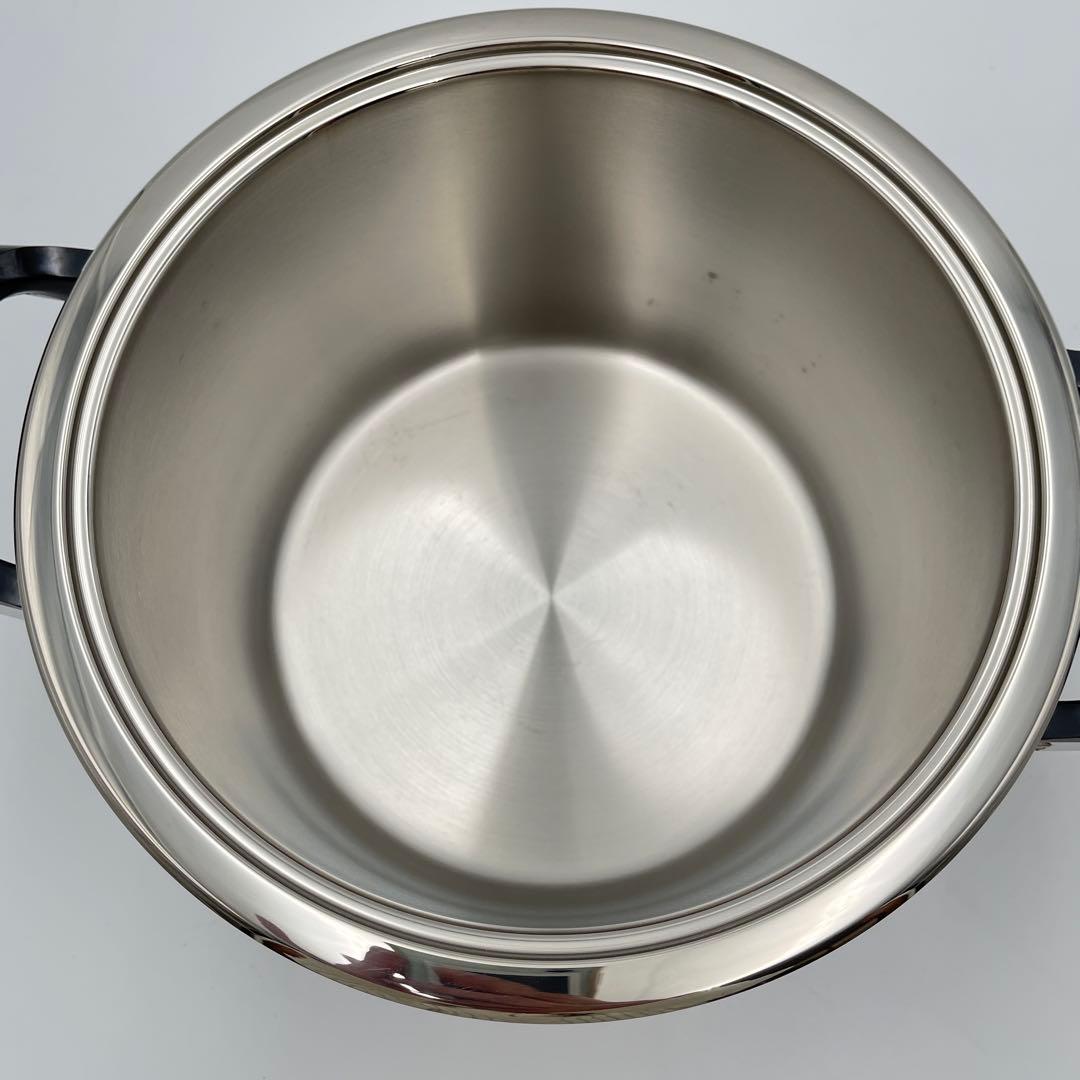 極美品 AMC ドイツ製 高級ステンレス両手鍋 4.2L 蓋付き