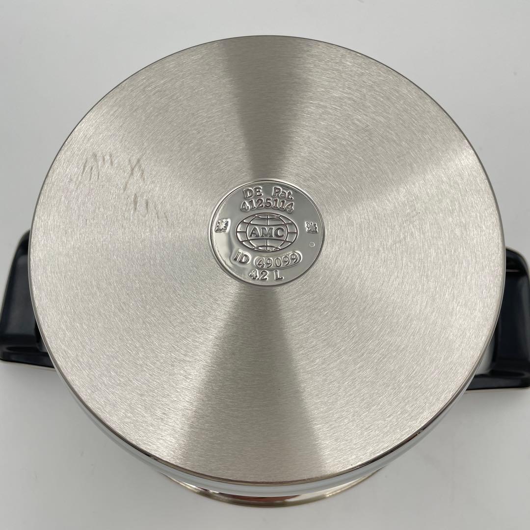 極美品 AMC ドイツ製 高級ステンレス両手鍋 4.2L 蓋付き