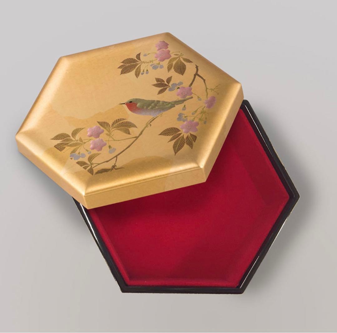 花見鳥　小箱　-金沢金箔の箔-