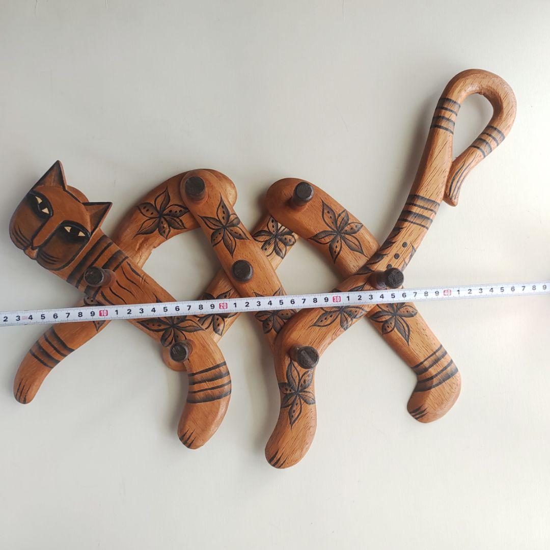 ネコの木製フック