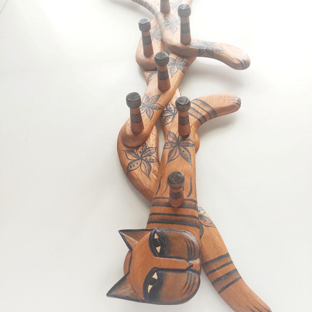 ネコの木製フック