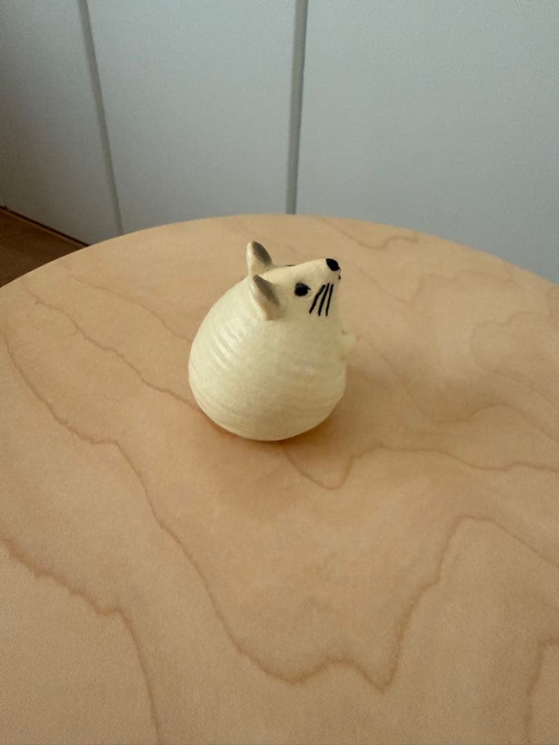 【美品】リサ・ラーソン 3匹のねずみ ホワイト 陶器 北欧 ねずみ オブジェ