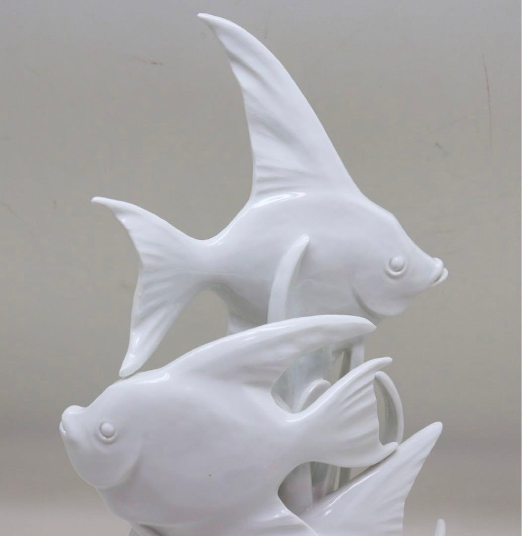マイセン　MEISSEN エンゼルフィッシュ　フィギュリン　陶器置物　白磁　魚