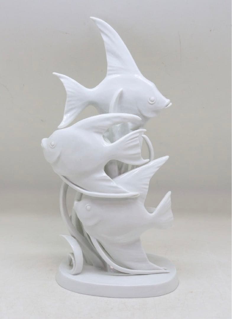 マイセン　MEISSEN エンゼルフィッシュ　フィギュリン　陶器置物　白磁　魚