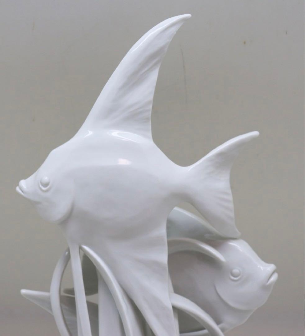 マイセン　MEISSEN エンゼルフィッシュ　フィギュリン　陶器置物　白磁　魚