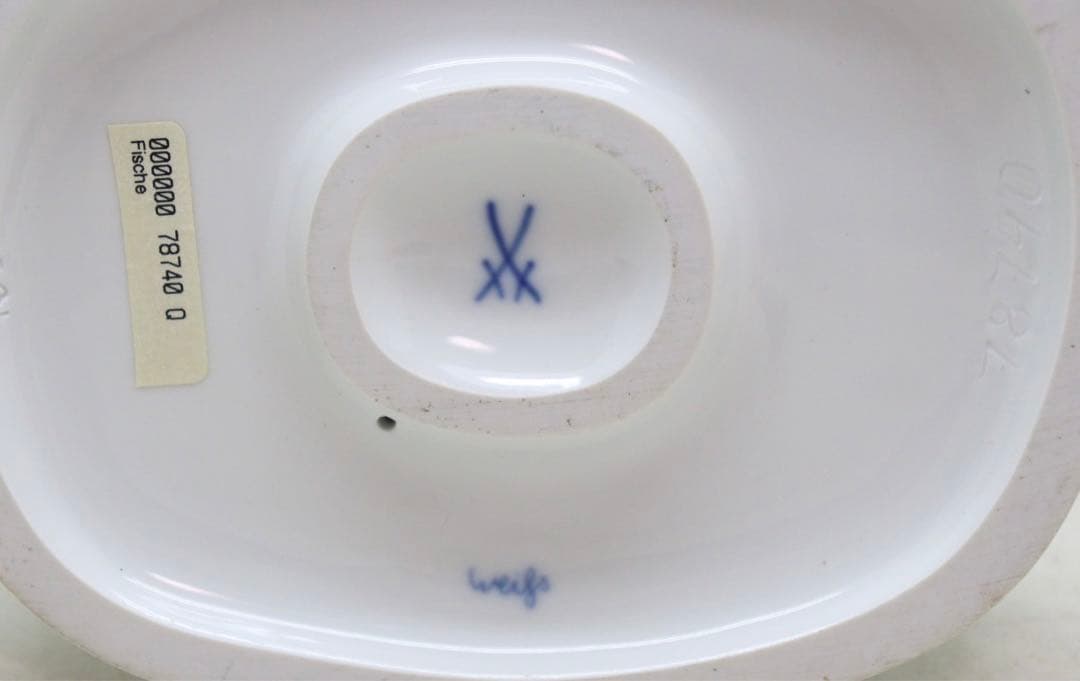 マイセン　MEISSEN エンゼルフィッシュ　フィギュリン　陶器置物　白磁　魚