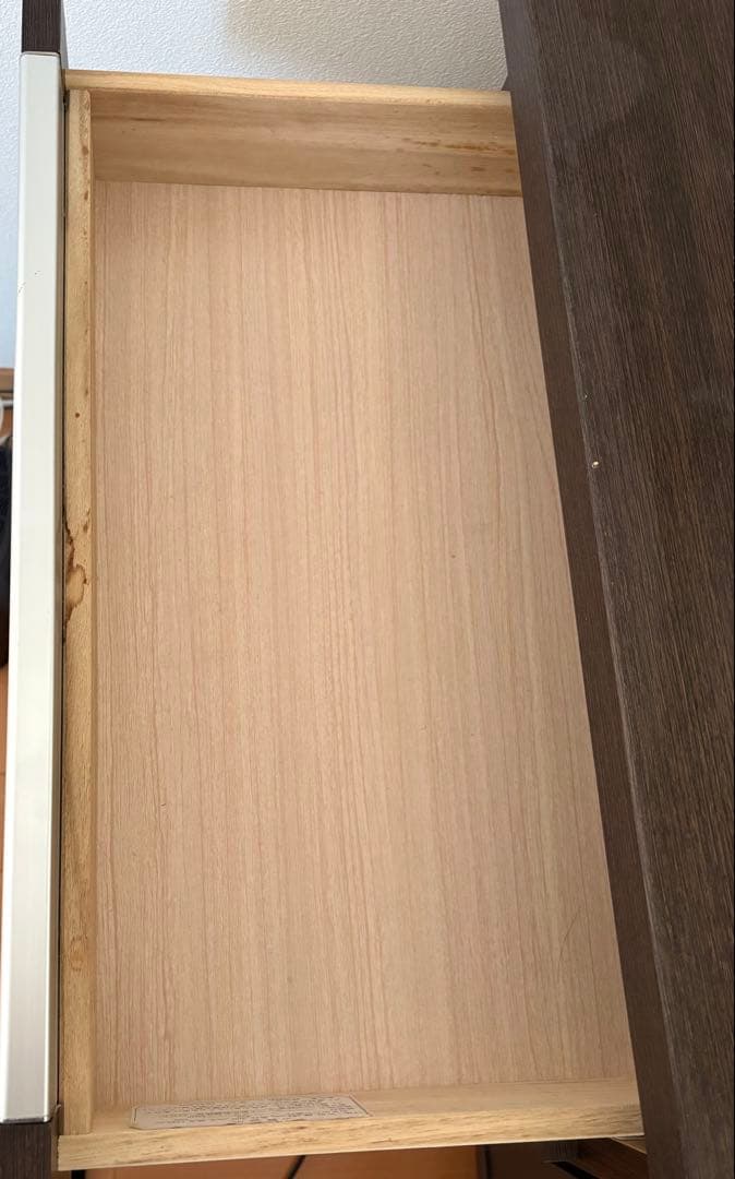 ダークブラウン ドレッサー・鏡台 引き出し付き 板文家具 ドレッサー