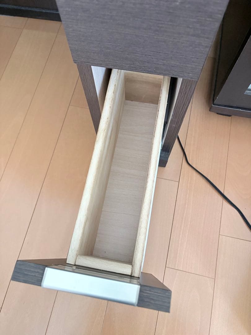 ダークブラウン ドレッサー・鏡台 引き出し付き 板文家具 ドレッサー