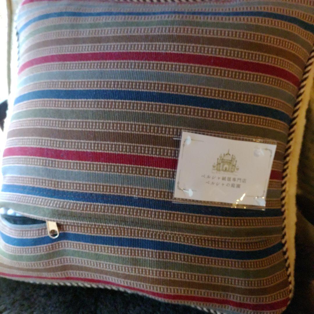 ライオンギャッベクッション 手織り イラン シラーズ 草木染