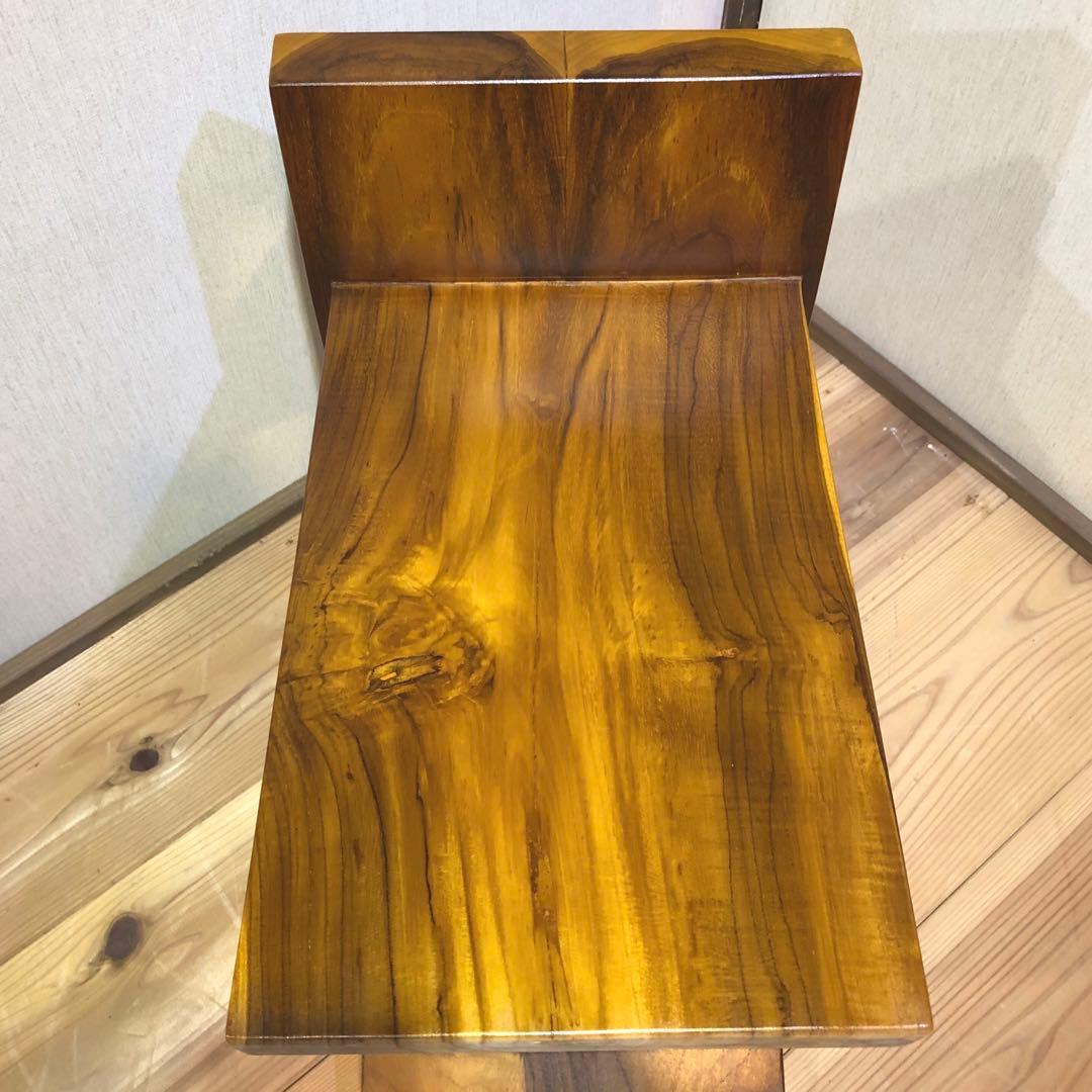 ずっしりとしたチーク材のスツール ナチュラルカラー 腰掛 椅子 チーク無垢材