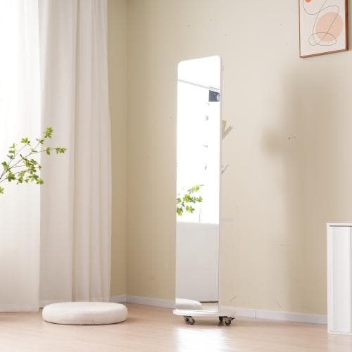 鏡 姿見 玄関全身おしゃれ ハンガーラック収納スタンド回転 DIY 自撮り鏡