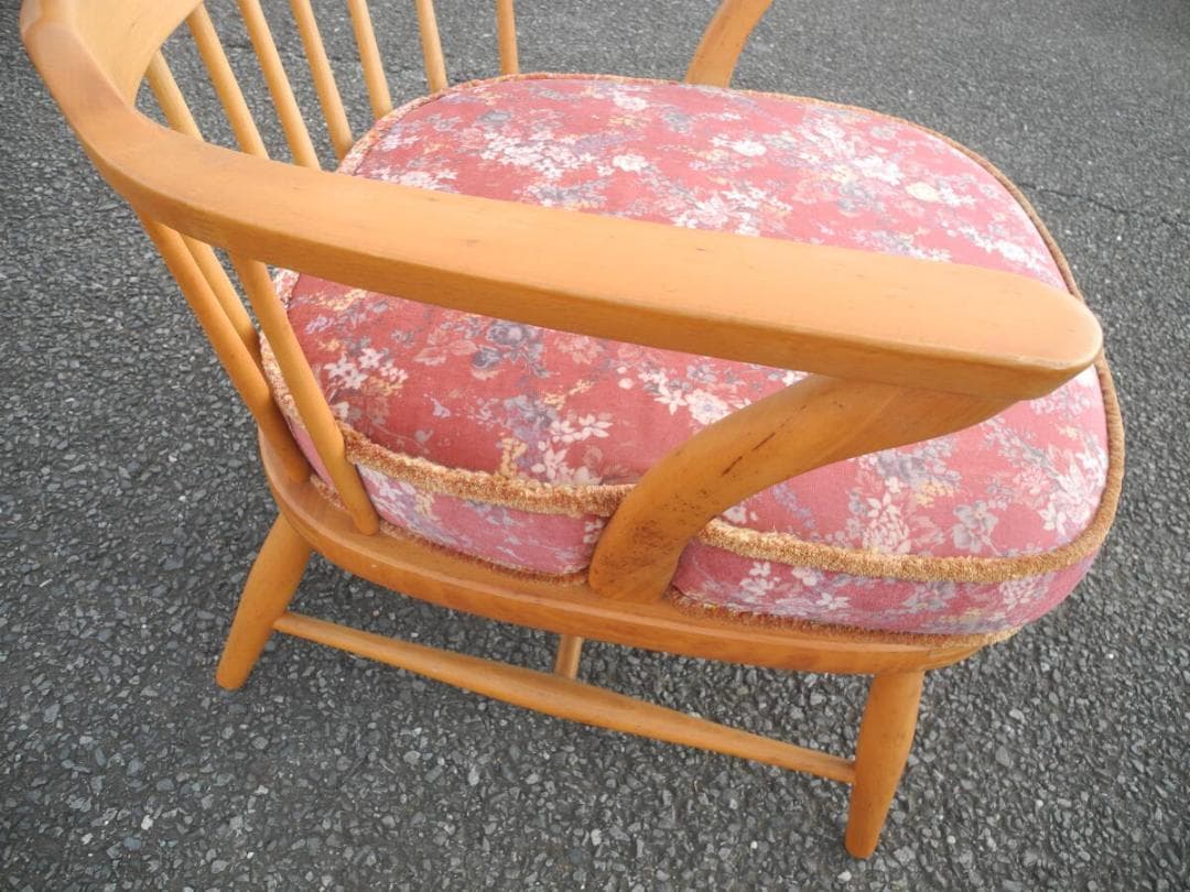 こ*う様 C15５）キツツキマークの飛騨産業　アームチェア／旧ロゴ　ヴィンテージ