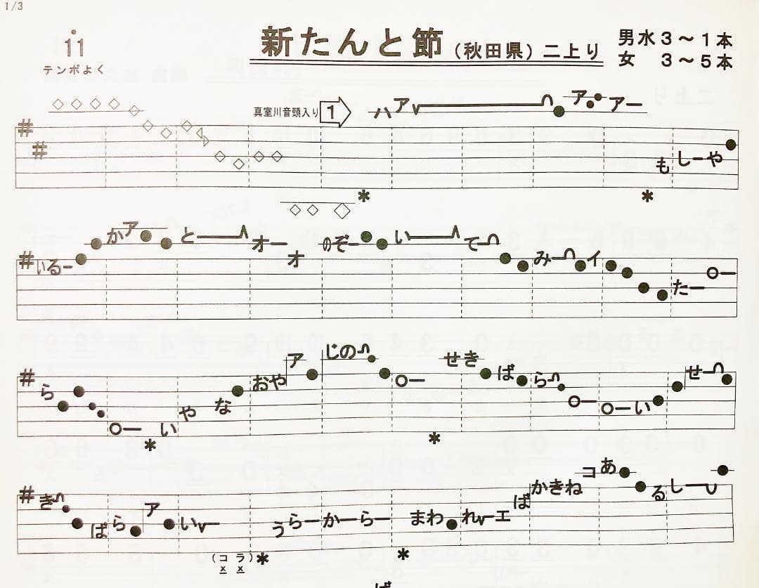 日本の民謡★五線譜～10集セット～e30 楽譜/練習/上達/参考/三味線/尺八