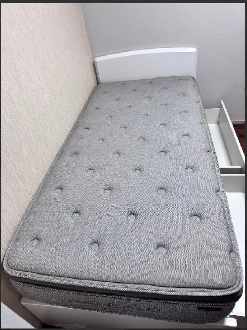 【山形県内引取限定】ニトリ シンプル　シングルベッドフレーム収納付き マットレス