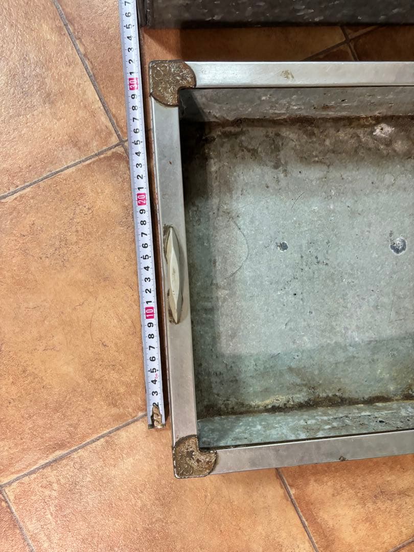 レトロ　お菓子ケース　ブリキ　一つ　ガラス一枚無し