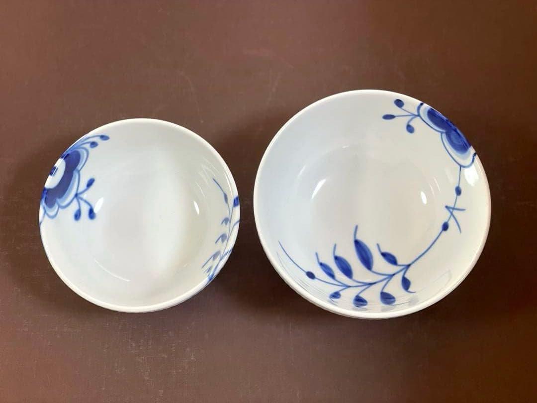 ロイヤルコペンハーゲンブルーフルーテッドメガボウル11&13cmセット未使用美品