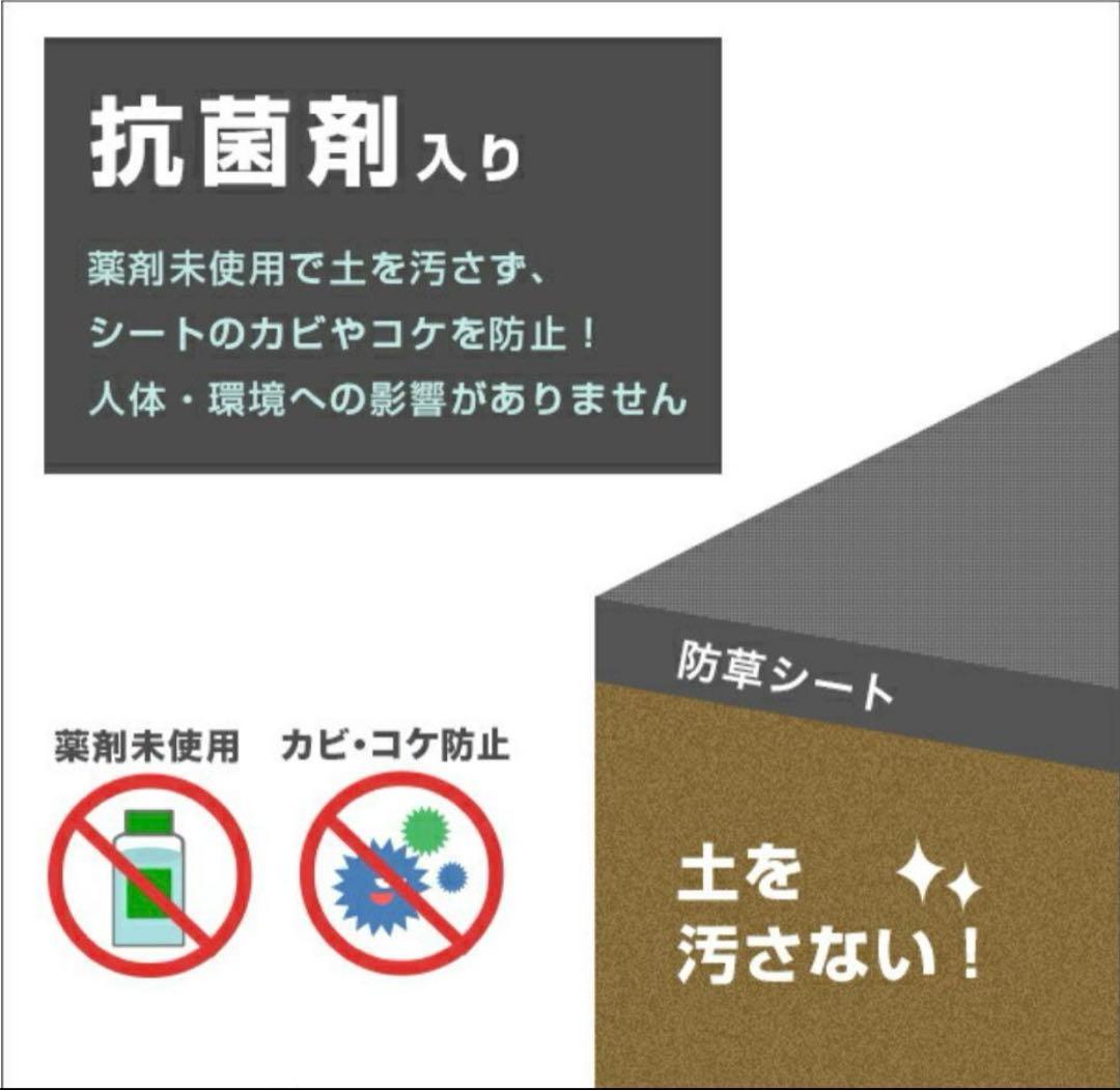 防草シート 高密度・抗菌剤入り1.0m×60m (耐久性4〜6年) 30m×2 - メルカリ