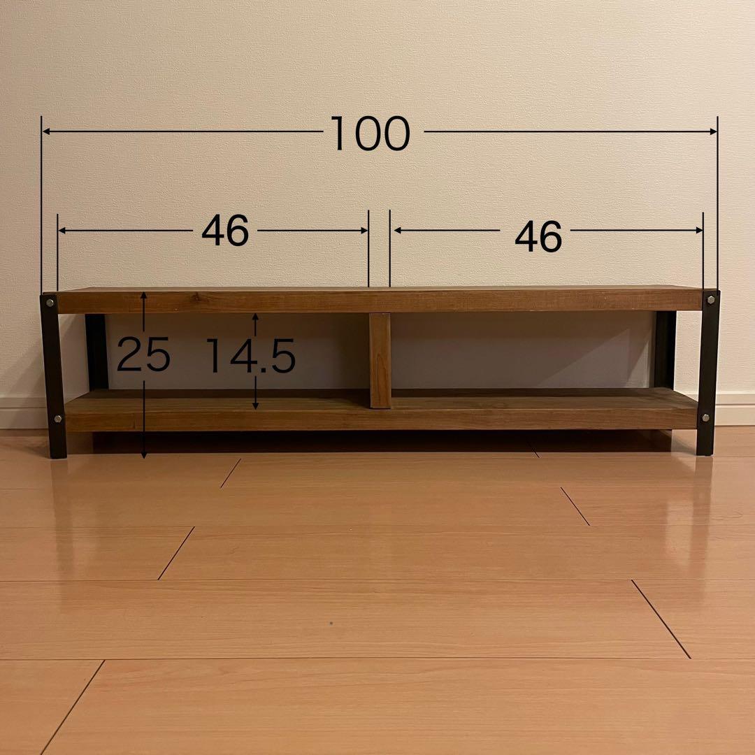 インダストリアル ウッド アイアン シェルフ テレビボード シャビー