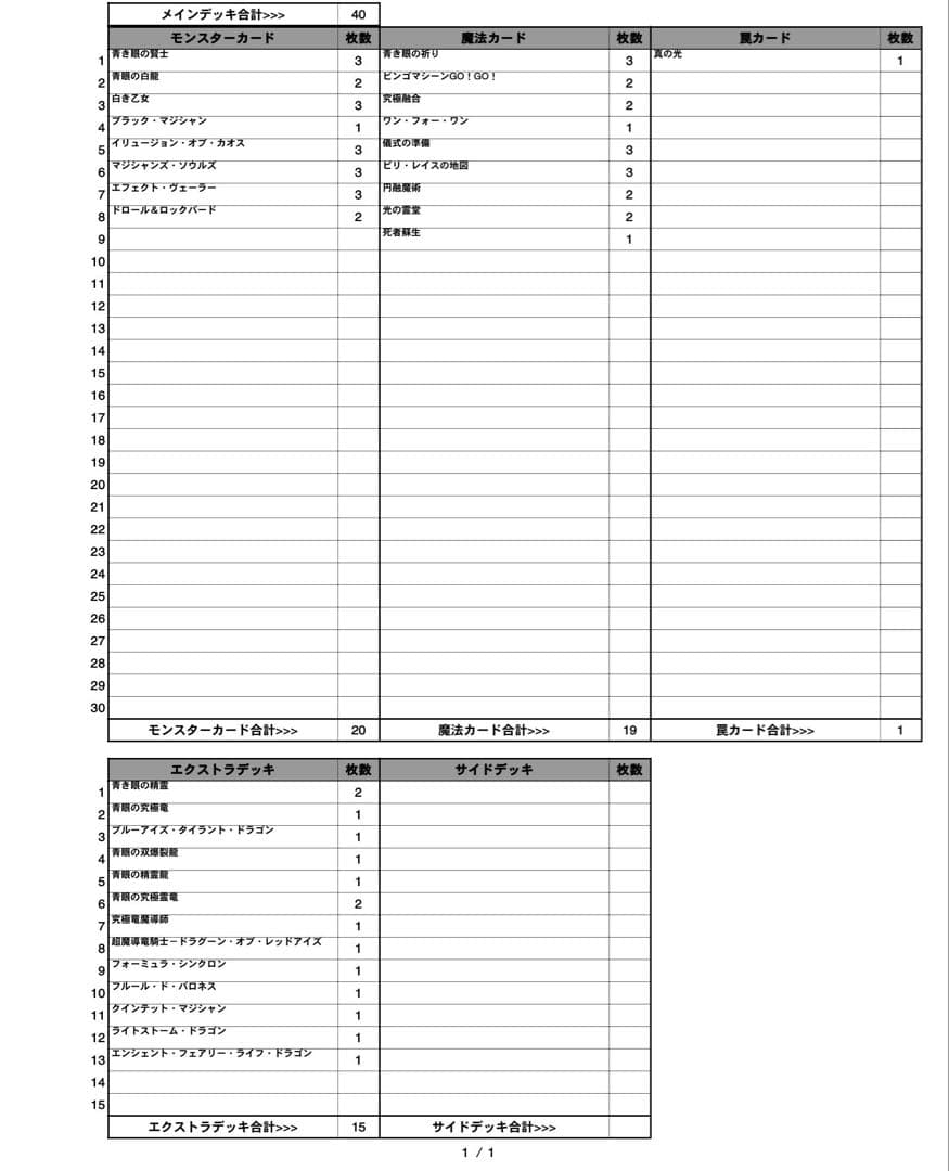 原口晃様 オーダーメイド 遊戯王 デッキ作成