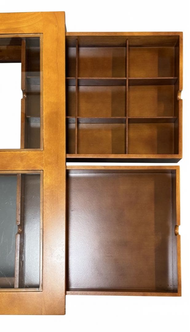 ガラストップ センターテーブル 収納引き出し付き　木製ローテーブル 幅90cm