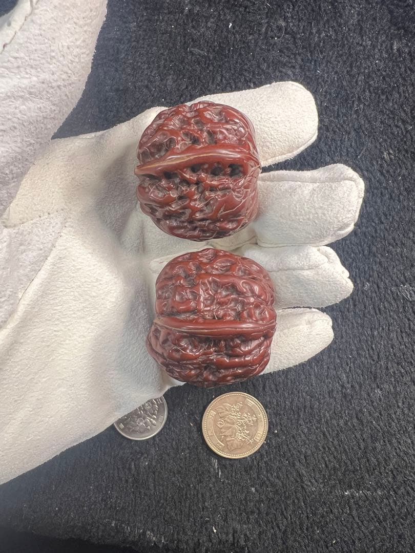 遊ぶ胡桃、文玩核桃、【ぼんやり尖い獅子クルミ】JST26103