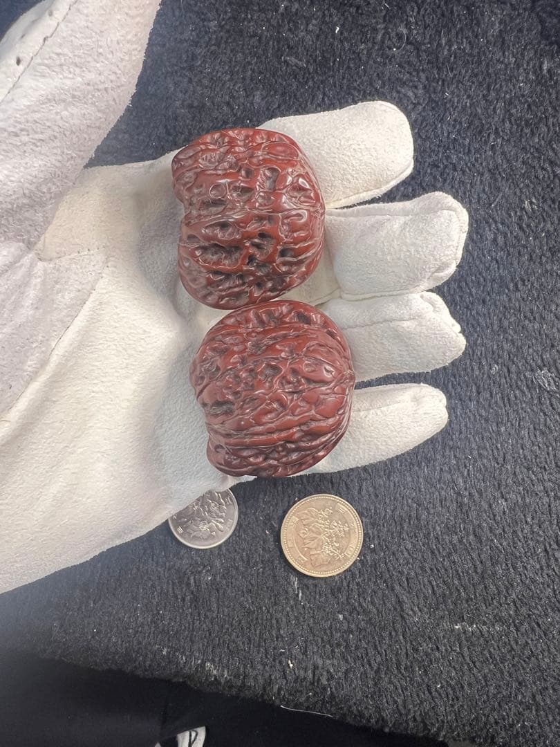 遊ぶ胡桃、文玩核桃、【ぼんやり尖い獅子クルミ】JST26103