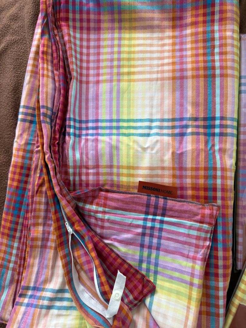 Missoni ミッソニー　掛け布団カバー　チェック柄、チェック、マルチカラー